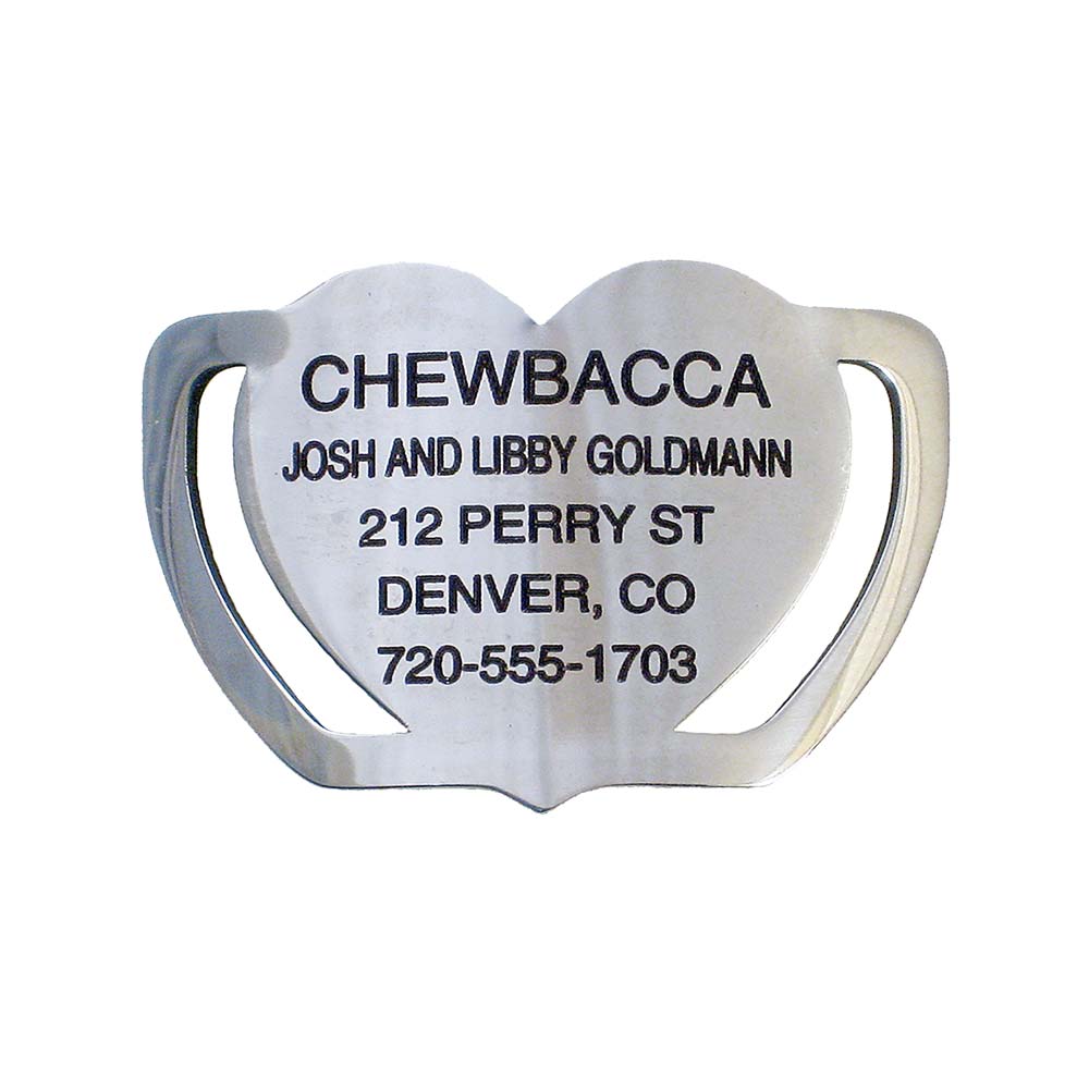 Closed ends heart slide-on tag
